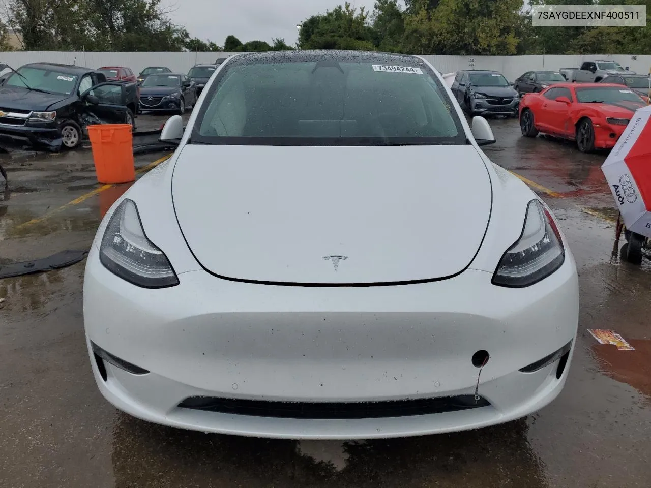 2022 Tesla Model Y VIN: 7SAYGDEEXNF400511 Lot: 73494244