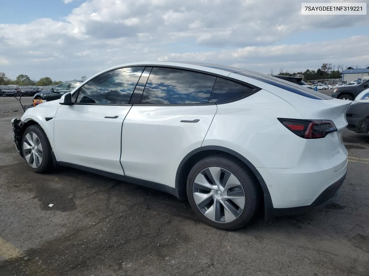 2022 Tesla Model Y VIN: 7SAYGDEE1NF319221 Lot: 73696574