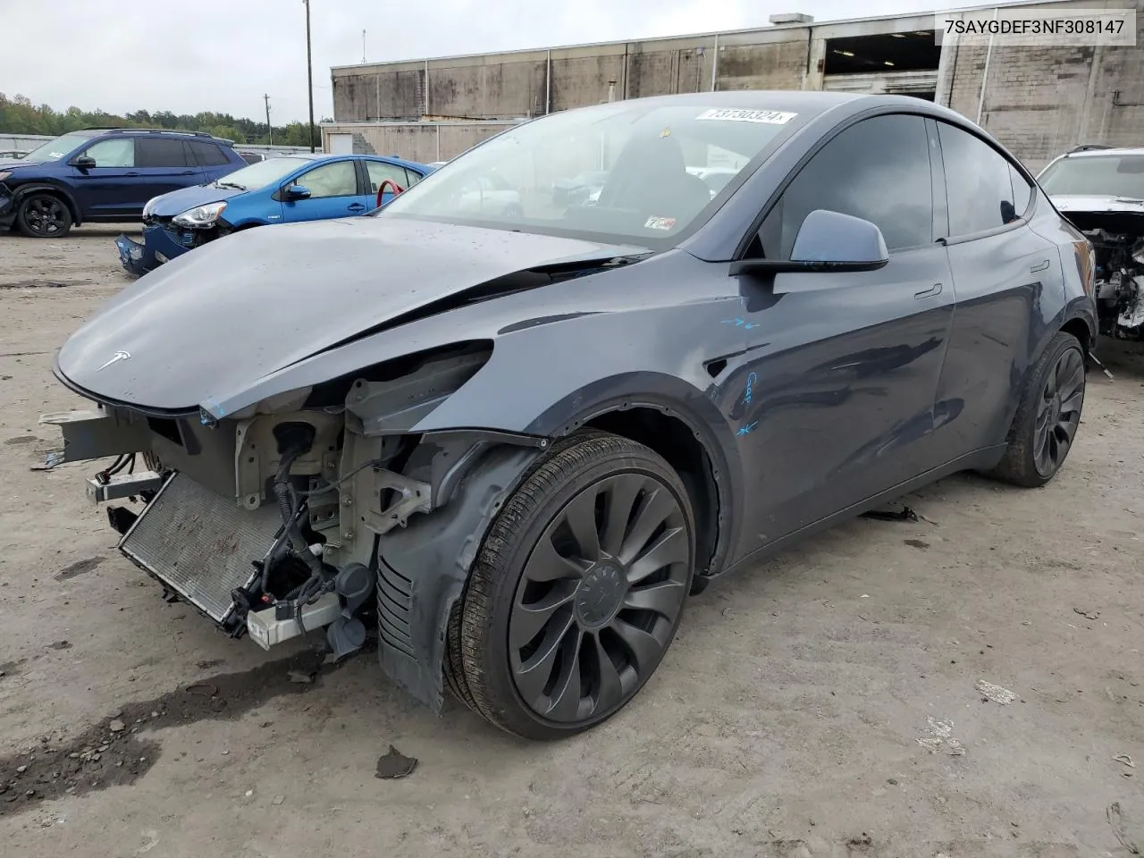 7SAYGDEF3NF308147 2022 Tesla Model Y