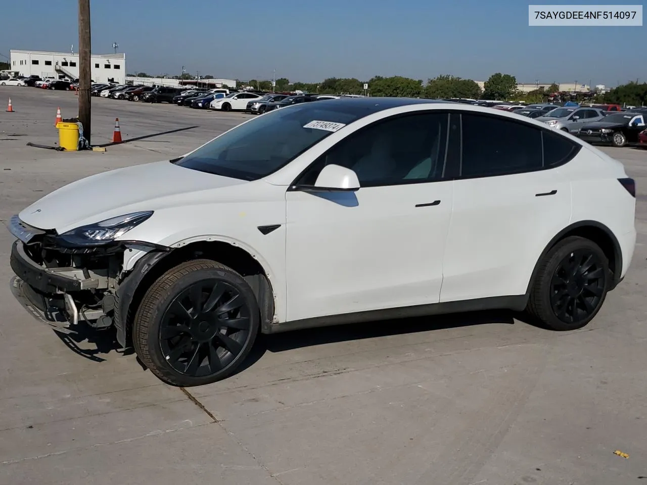 2022 Tesla Model Y VIN: 7SAYGDEE4NF514097 Lot: 73749374