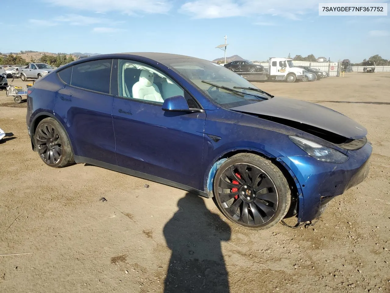 2022 Tesla Model Y VIN: 7SAYGDEF7NF367752 Lot: 73752524