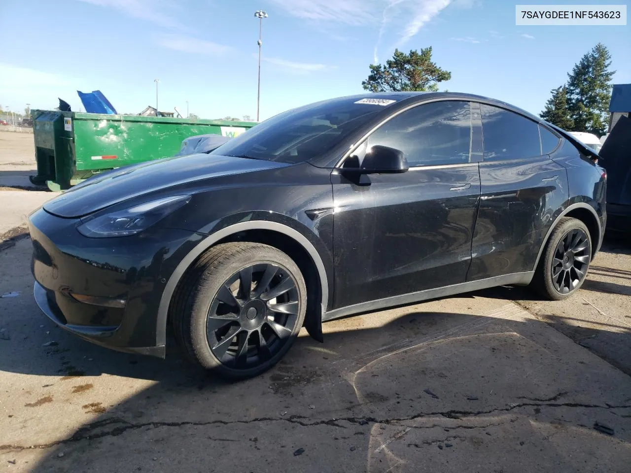 2022 Tesla Model Y VIN: 7SAYGDEE1NF543623 Lot: 73950964