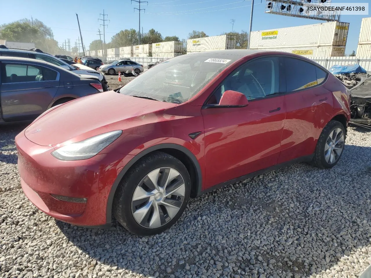 2022 Tesla Model Y VIN: 7SAYGDEE4NF461398 Lot: 73965824