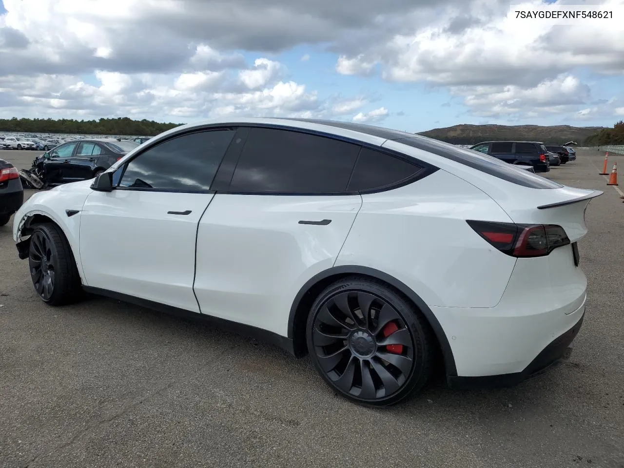 2022 Tesla Model Y VIN: 7SAYGDEFXNF548621 Lot: 73984444