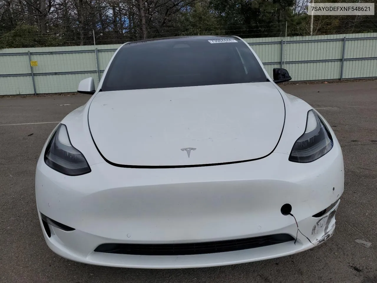 2022 Tesla Model Y VIN: 7SAYGDEFXNF548621 Lot: 73984444