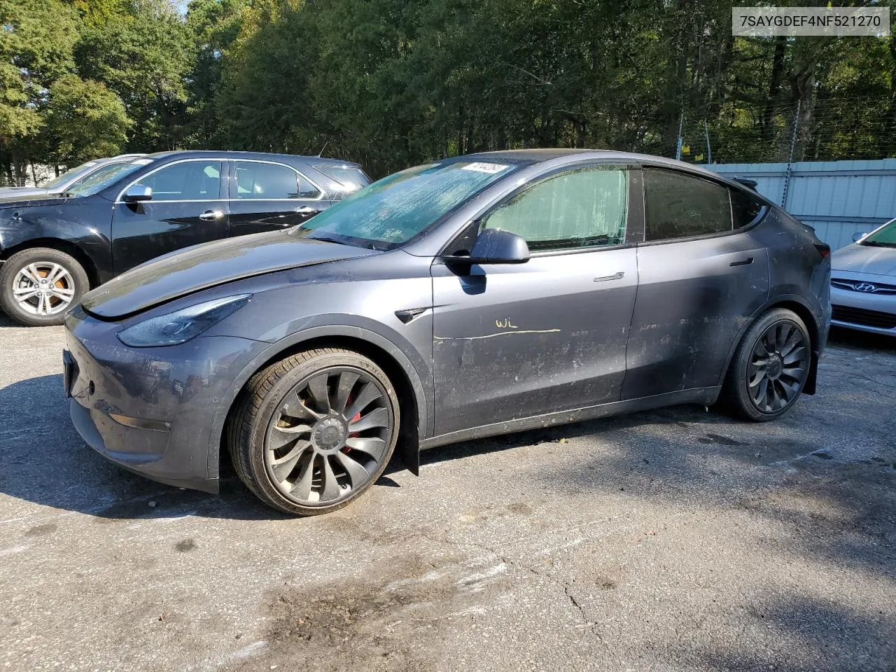 2022 Tesla Model Y VIN: 7SAYGDEF4NF521270 Lot: 74144264