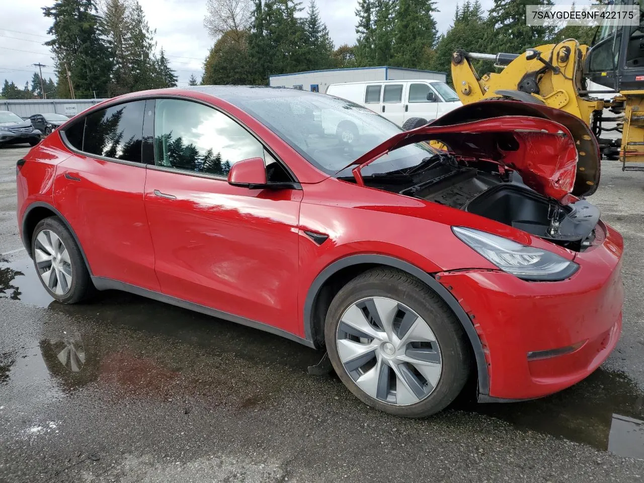 2022 Tesla Model Y VIN: 7SAYGDEE9NF422175 Lot: 74332804