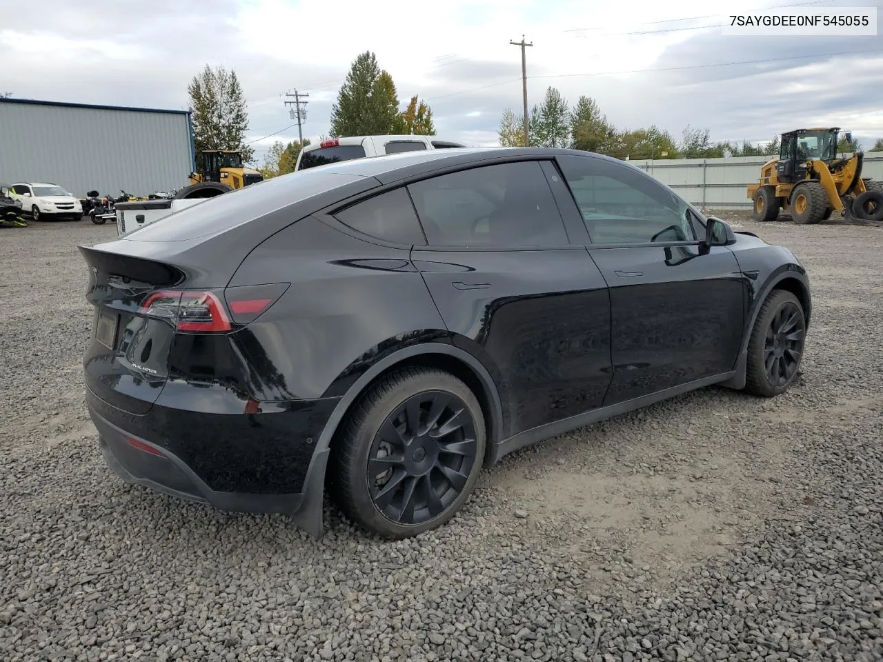 2022 Tesla Model Y VIN: 7SAYGDEE0NF545055 Lot: 74397084