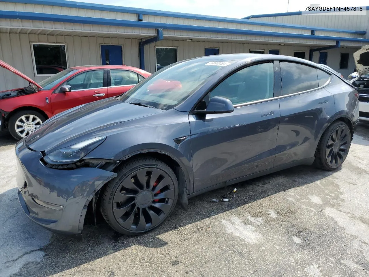 2022 Tesla Model Y VIN: 7SAYGDEF1NF457818 Lot: 74562494