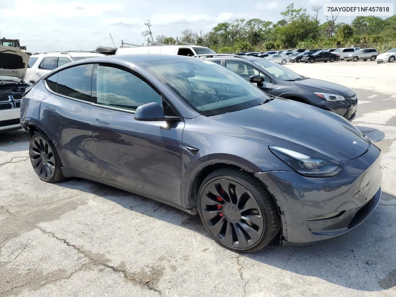 2022 Tesla Model Y VIN: 7SAYGDEF1NF457818 Lot: 74562494