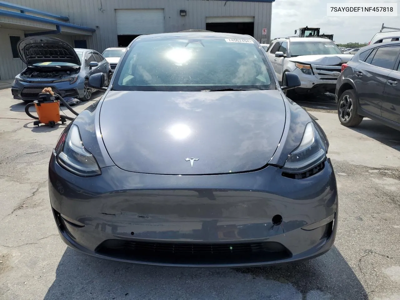 2022 Tesla Model Y VIN: 7SAYGDEF1NF457818 Lot: 74562494