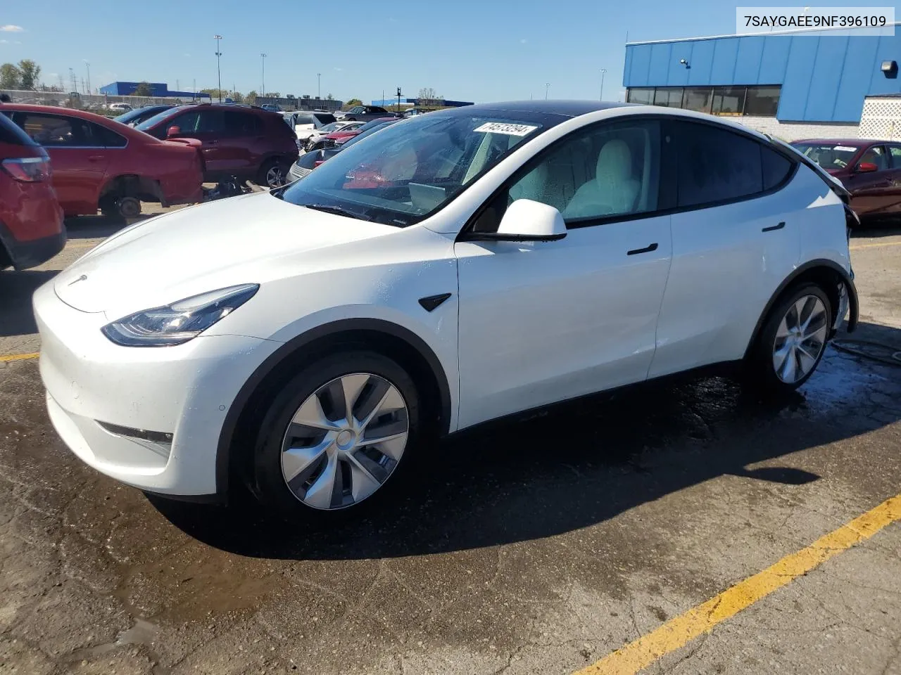 2022 Tesla Model Y VIN: 7SAYGAEE9NF396109 Lot: 74573294