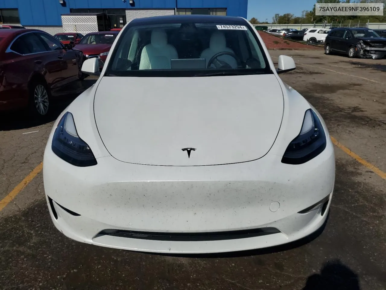 2022 Tesla Model Y VIN: 7SAYGAEE9NF396109 Lot: 74573294