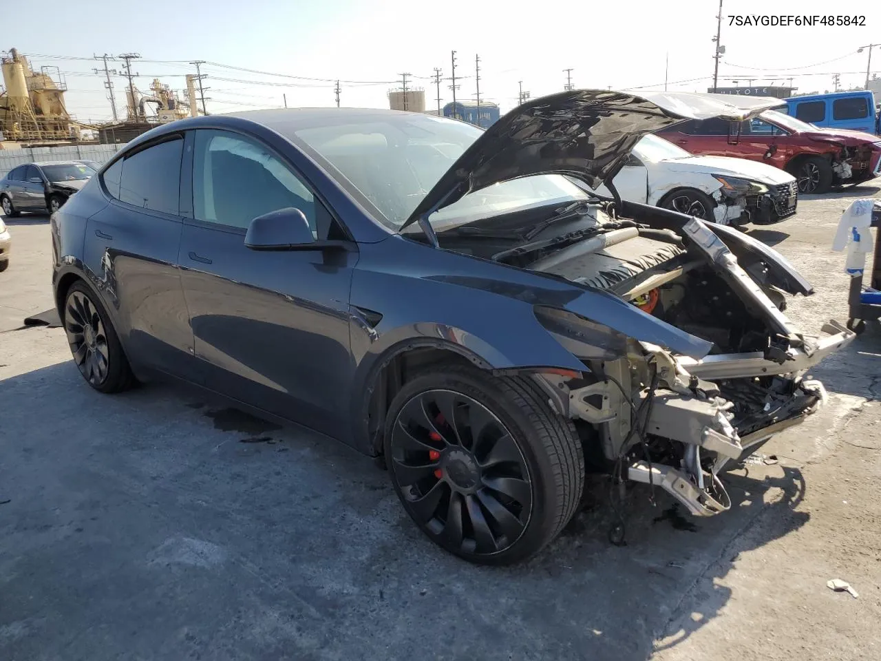 2022 Tesla Model Y VIN: 7SAYGDEF6NF485842 Lot: 74821084