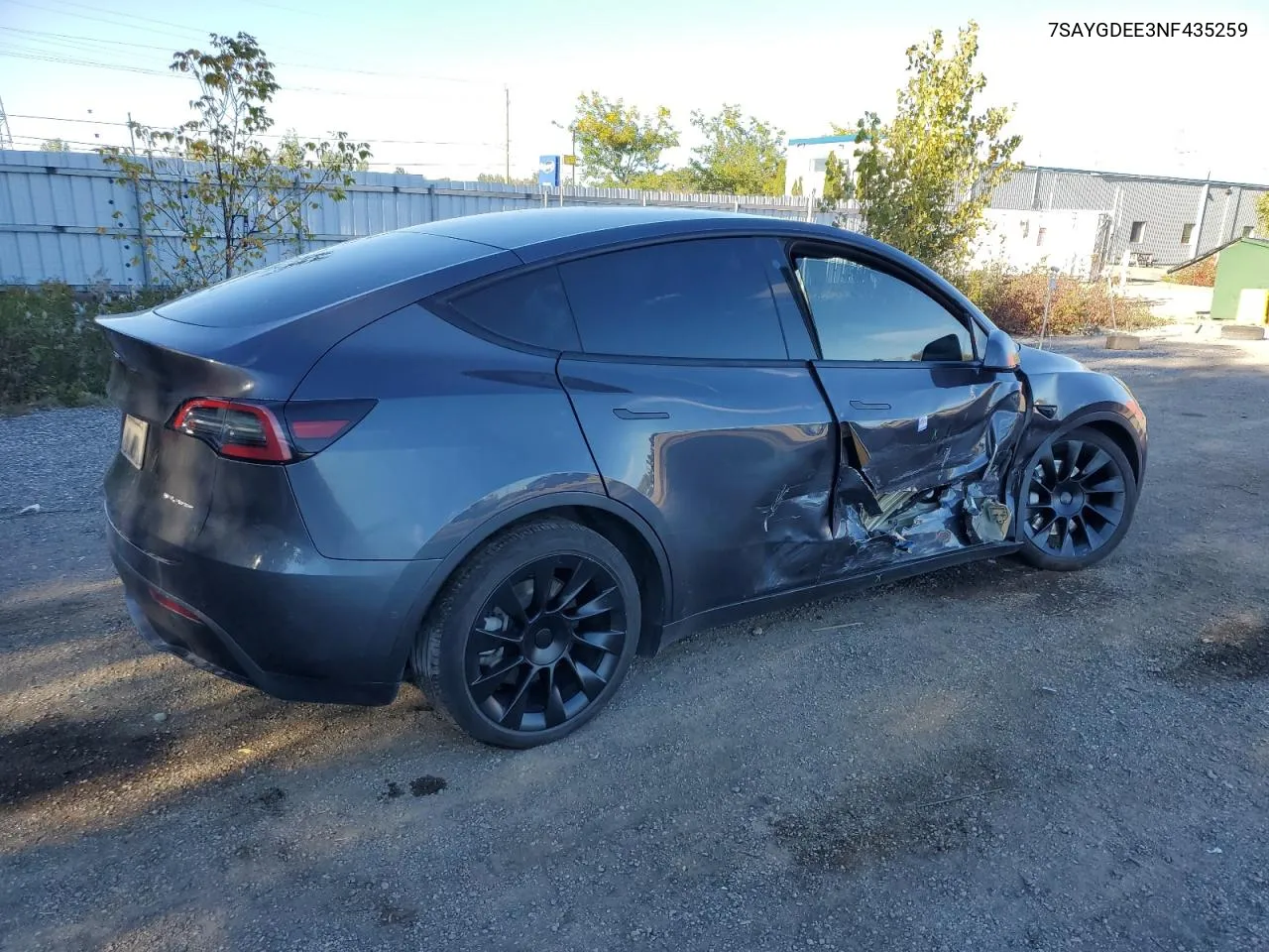 2022 Tesla Model Y VIN: 7SAYGDEE3NF435259 Lot: 74940134