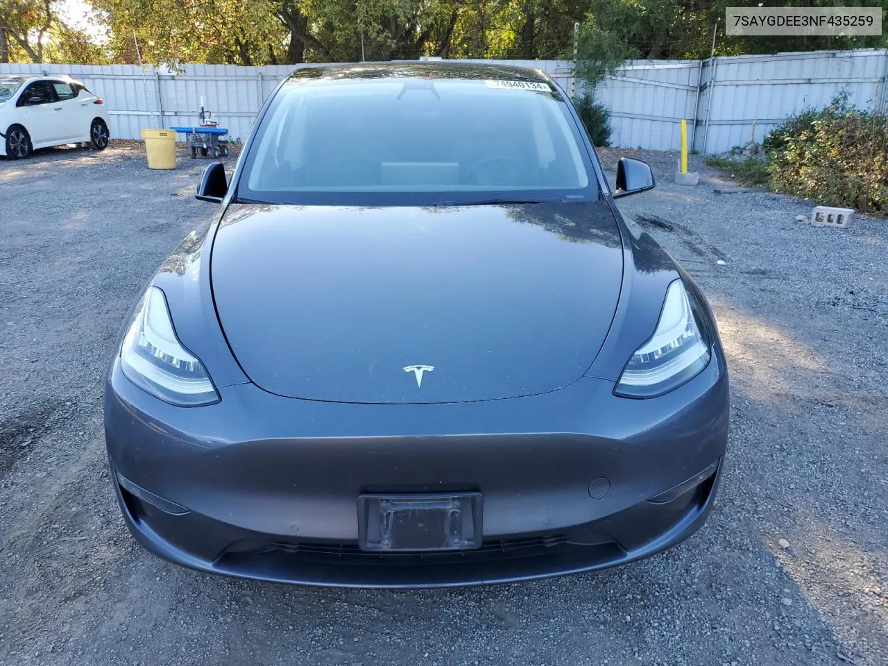 2022 Tesla Model Y VIN: 7SAYGDEE3NF435259 Lot: 74940134