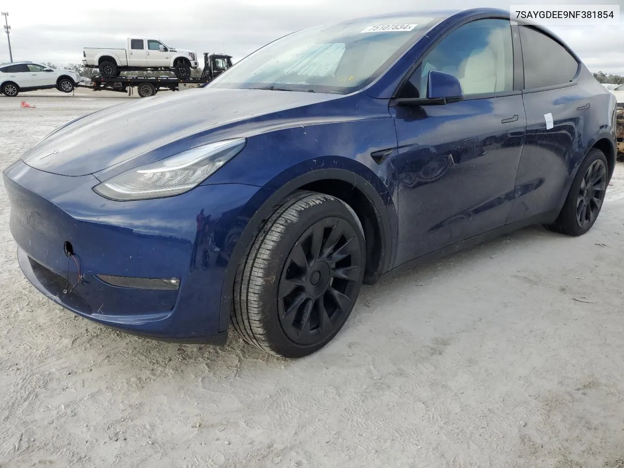 2022 Tesla Model Y VIN: 7SAYGDEE9NF381854 Lot: 75107834