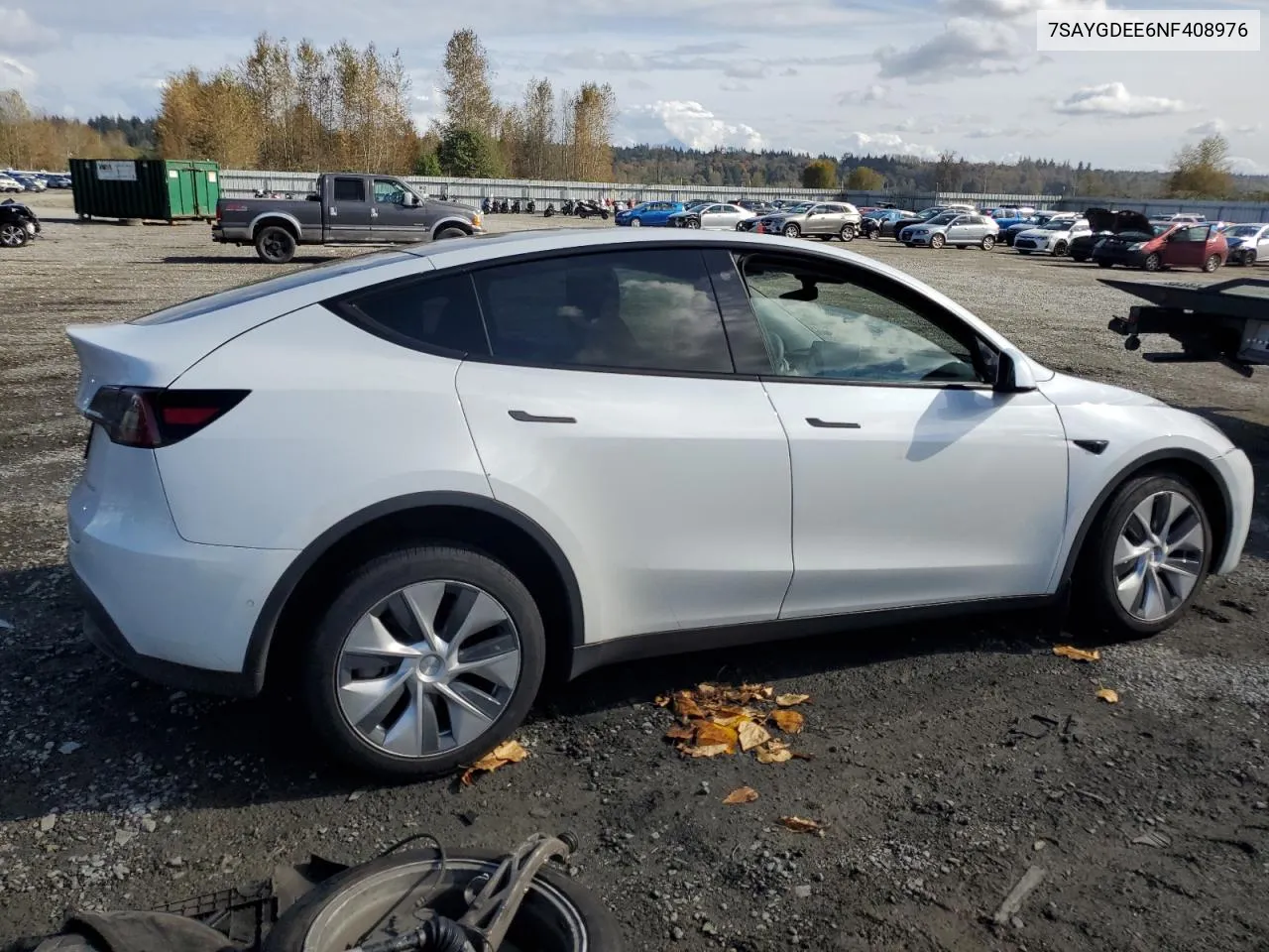 2022 Tesla Model Y VIN: 7SAYGDEE6NF408976 Lot: 75291514