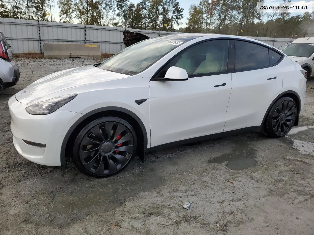 2022 Tesla Model Y VIN: 7SAYGDEF9NF416370 Lot: 75305814