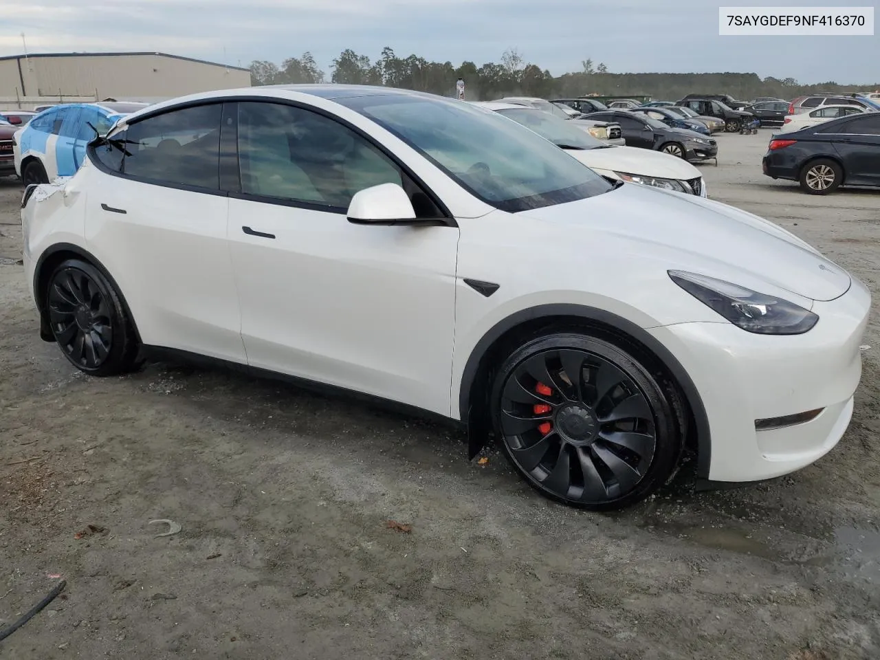 2022 Tesla Model Y VIN: 7SAYGDEF9NF416370 Lot: 75305814