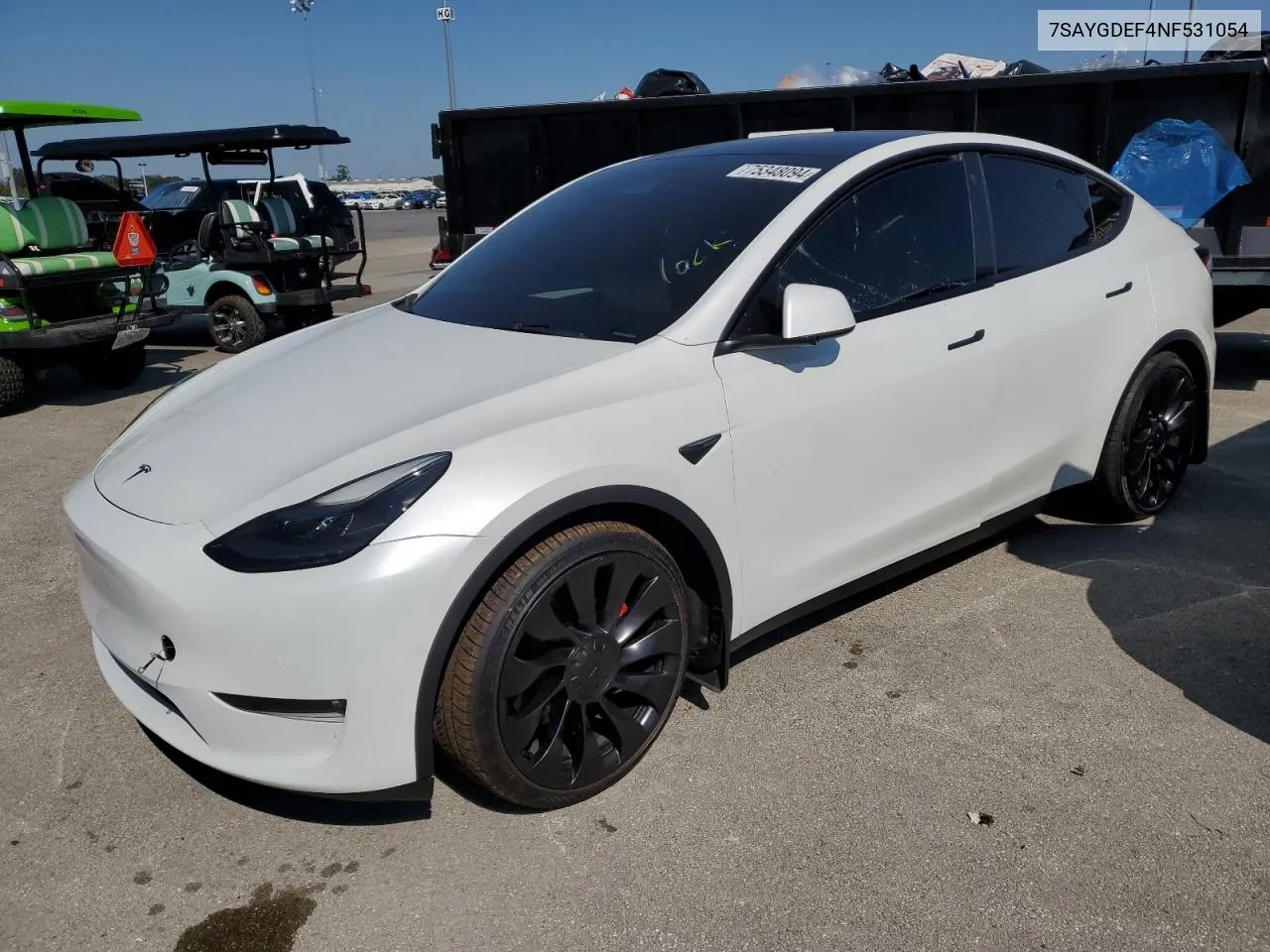 2022 Tesla Model Y VIN: 7SAYGDEF4NF531054 Lot: 75348094