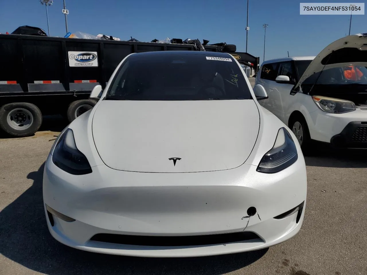 2022 Tesla Model Y VIN: 7SAYGDEF4NF531054 Lot: 75348094