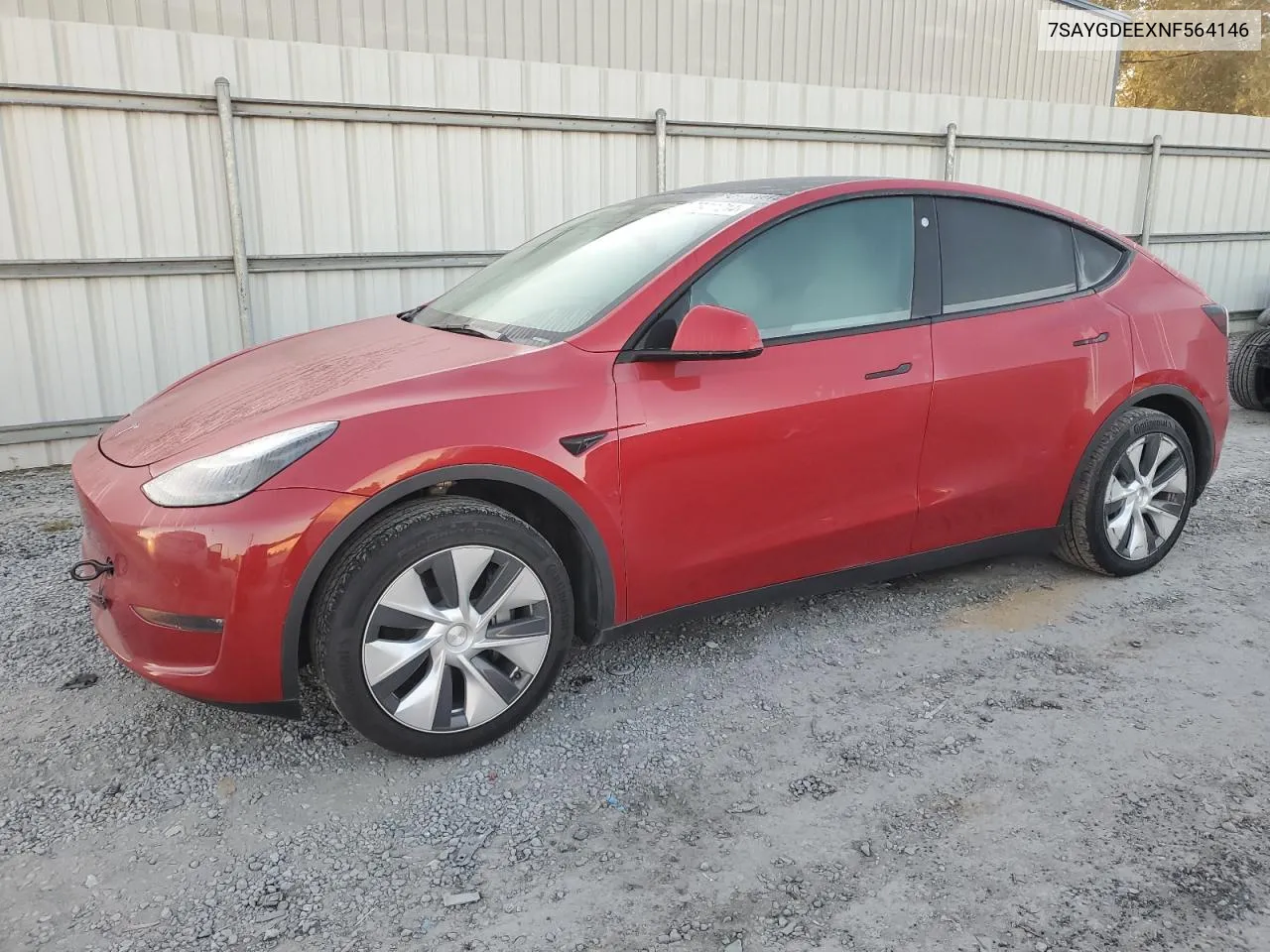 2022 Tesla Model Y VIN: 7SAYGDEEXNF564146 Lot: 75411214