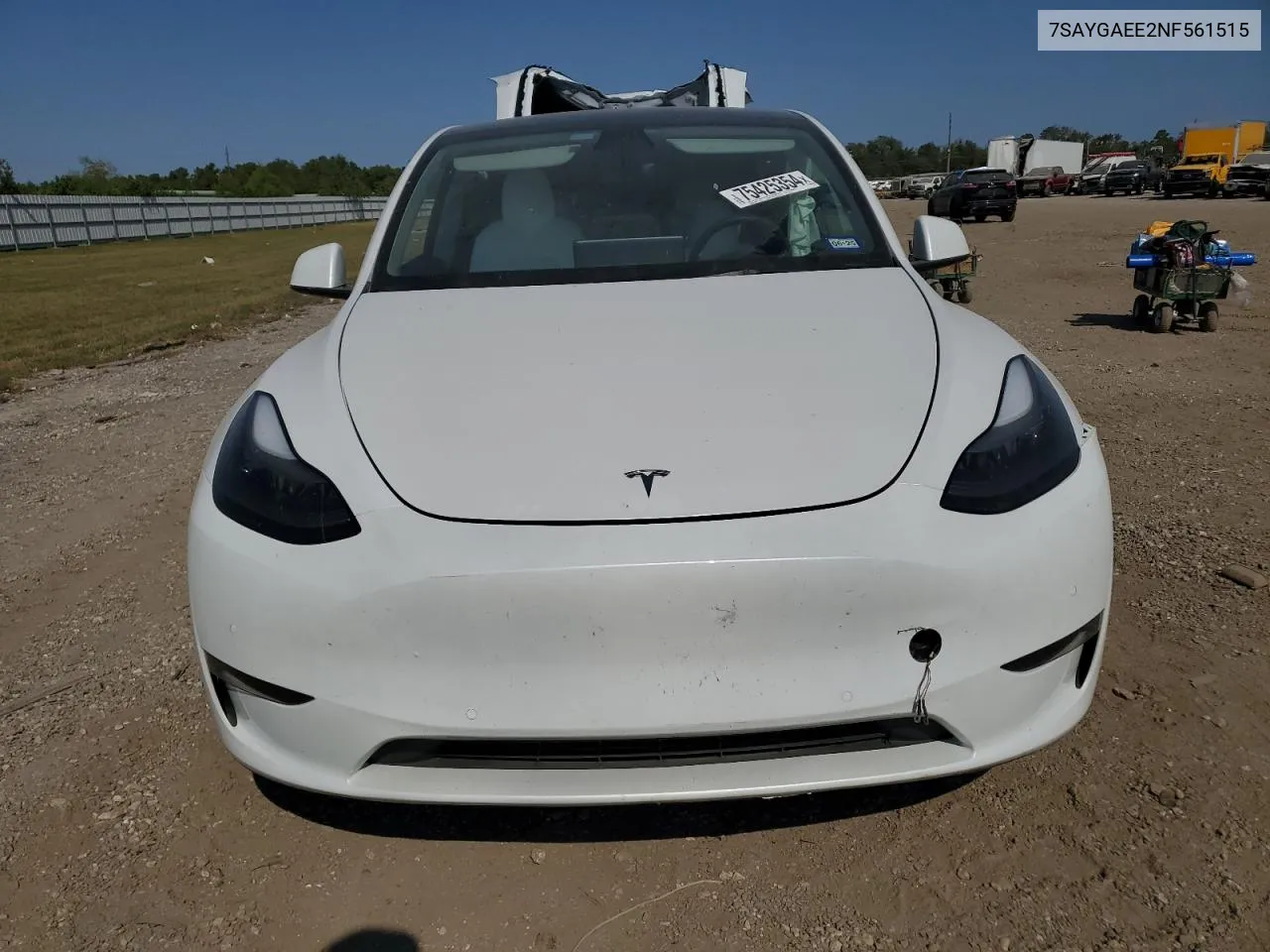 2022 Tesla Model Y VIN: 7SAYGAEE2NF561515 Lot: 75425354