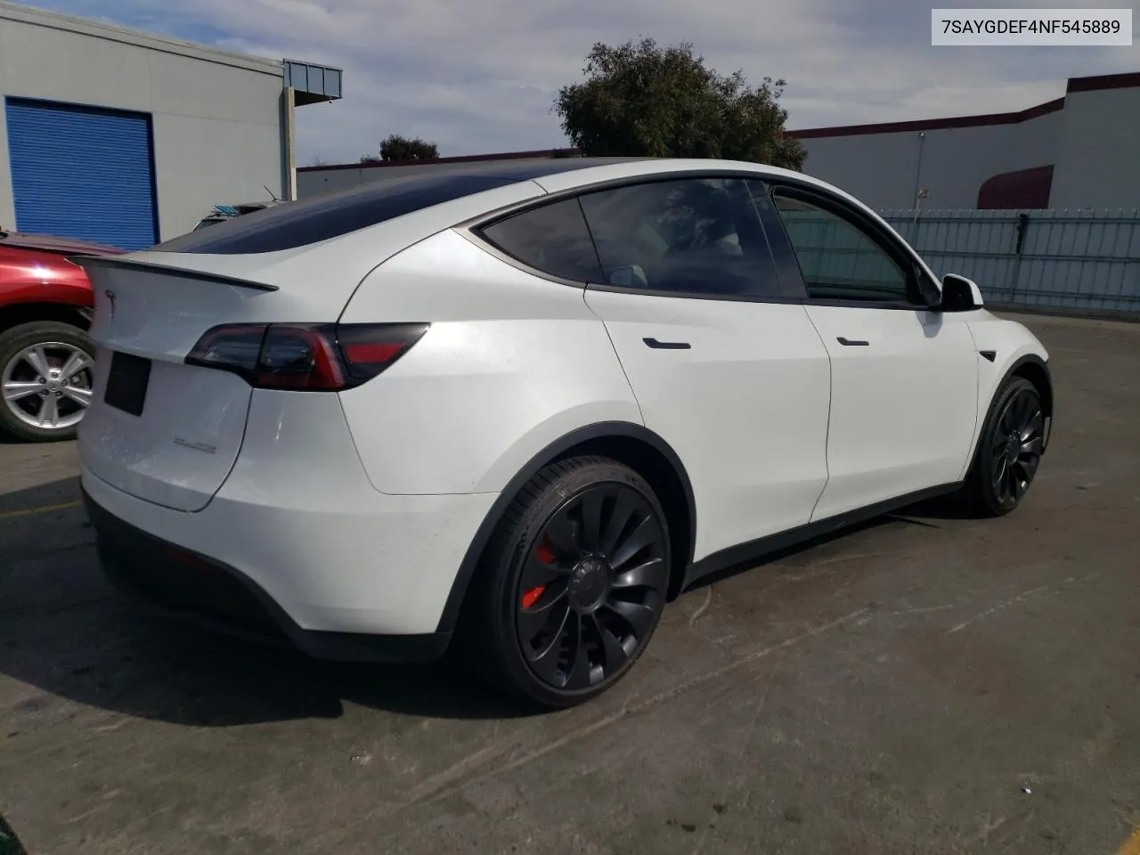 2022 Tesla Model Y VIN: 7SAYGDEF4NF545889 Lot: 75495654