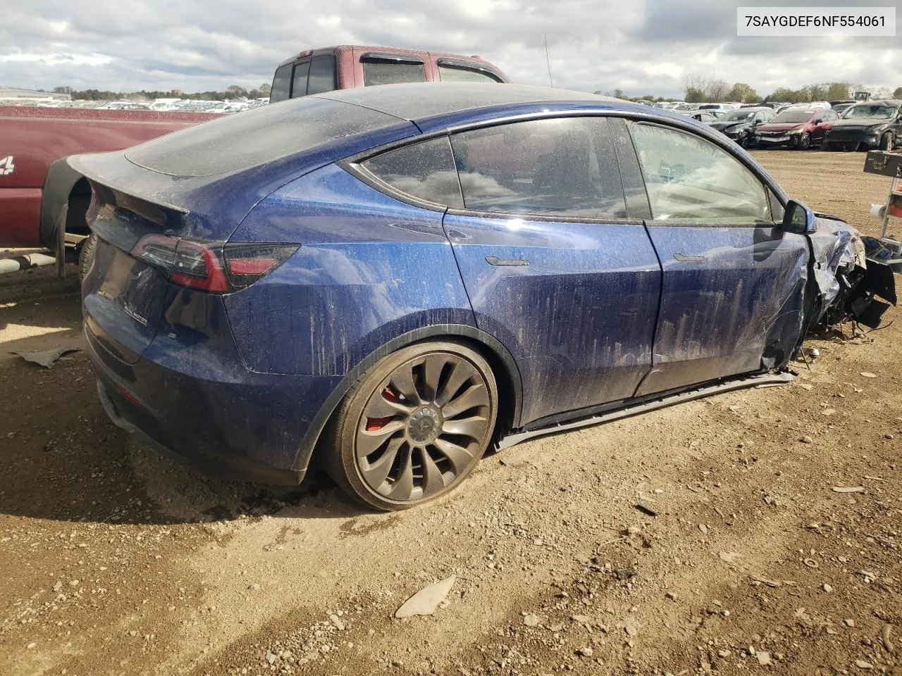 2022 Tesla Model Y VIN: 7SAYGDEF6NF554061 Lot: 75507524