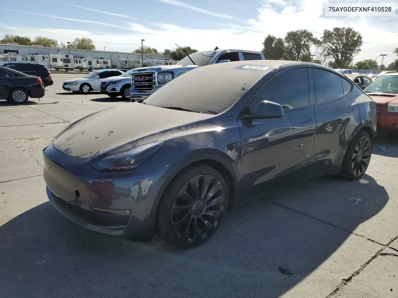 2022 Tesla Model Y VIN: 7SAYGDEFXNF410528 Lot: 75515294