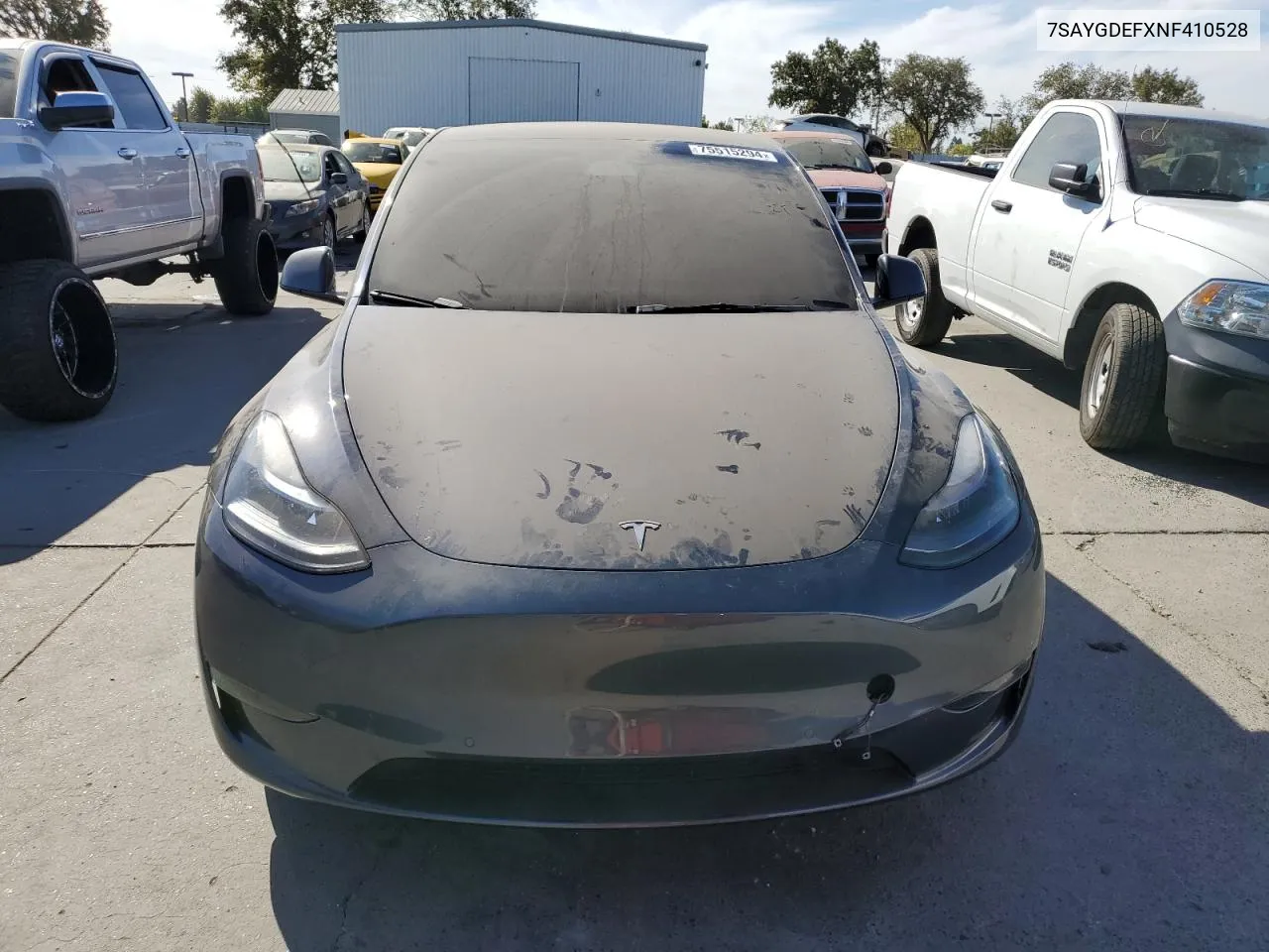 2022 Tesla Model Y VIN: 7SAYGDEFXNF410528 Lot: 75515294