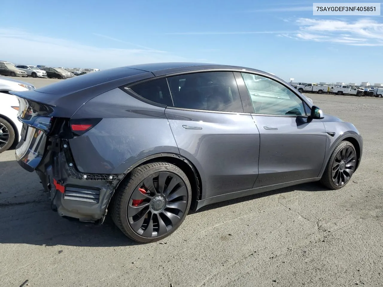 2022 Tesla Model Y VIN: 7SAYGDEF3NF405851 Lot: 75716614