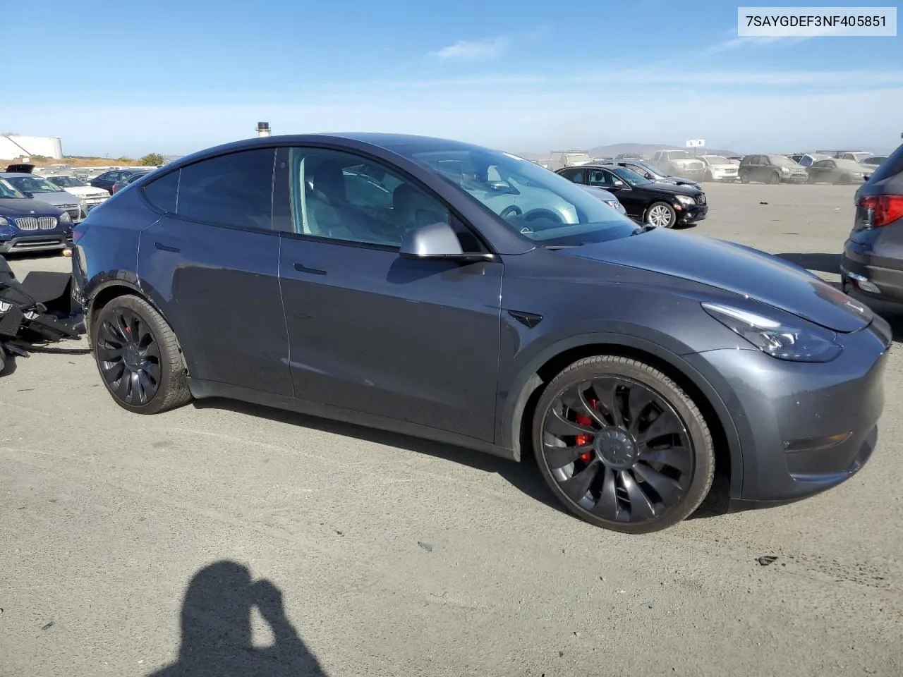 2022 Tesla Model Y VIN: 7SAYGDEF3NF405851 Lot: 75716614