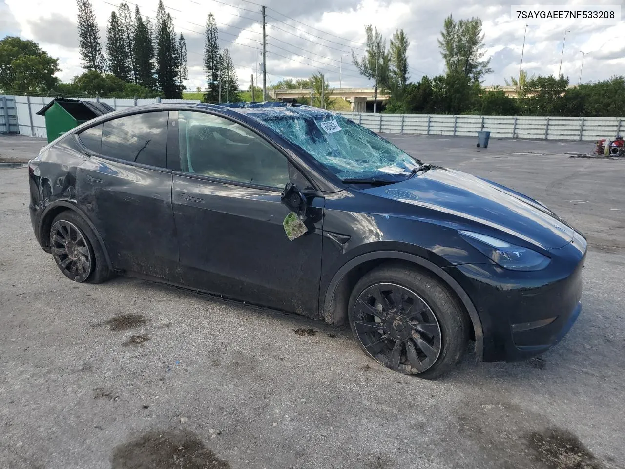 2022 Tesla Model Y VIN: 7SAYGAEE7NF533208 Lot: 75800634