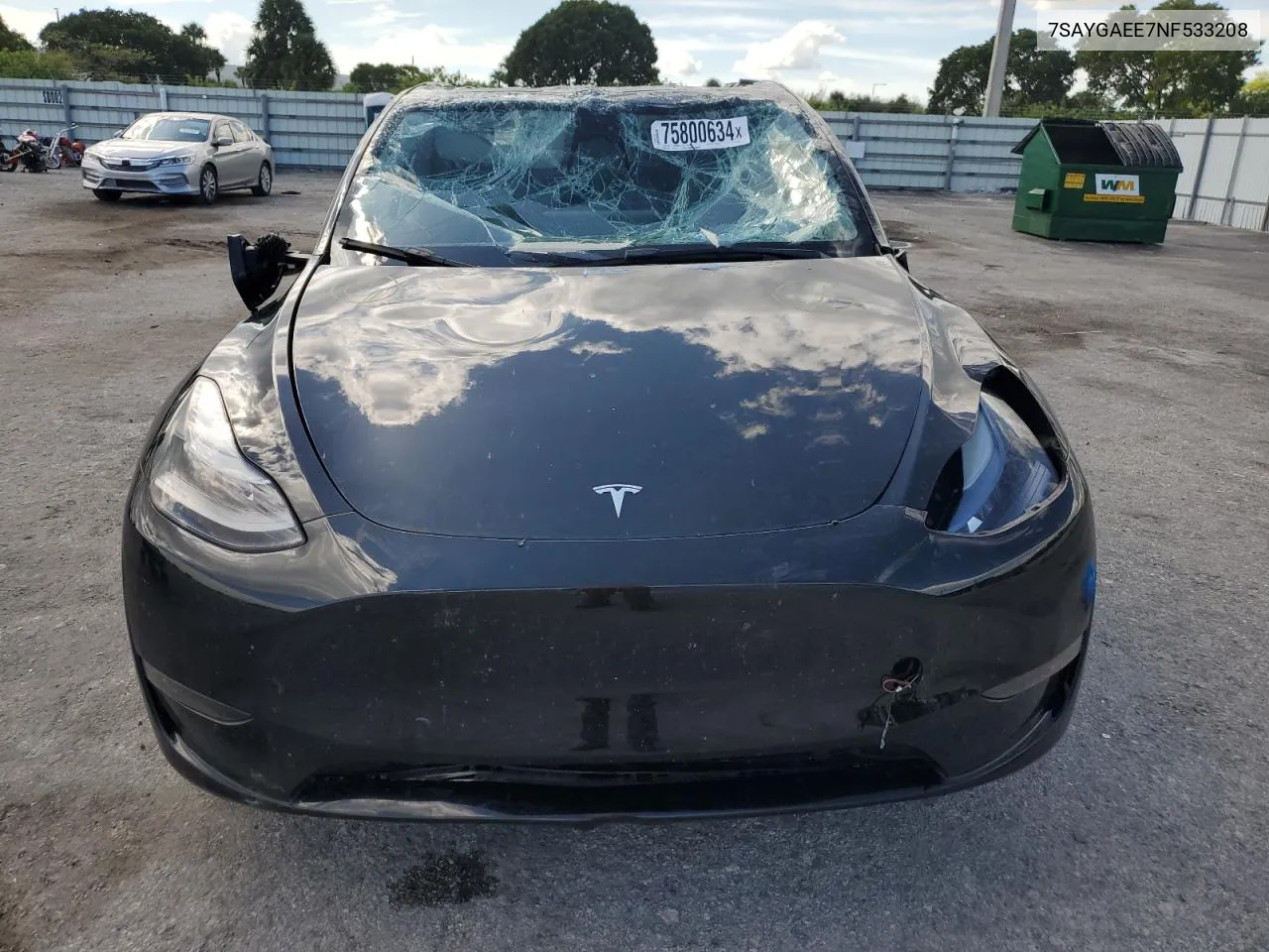 2022 Tesla Model Y VIN: 7SAYGAEE7NF533208 Lot: 75800634