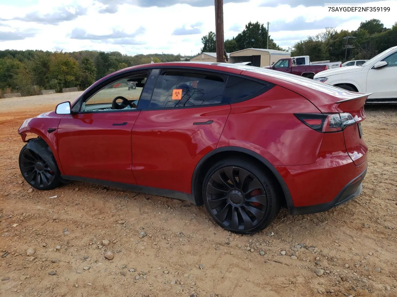 2022 Tesla Model Y VIN: 7SAYGDEF2NF359199 Lot: 76122764