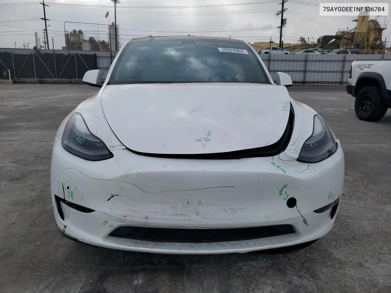 2022 Tesla Model Y VIN: 7SAYGDEE1NF536784 Lot: 76324064