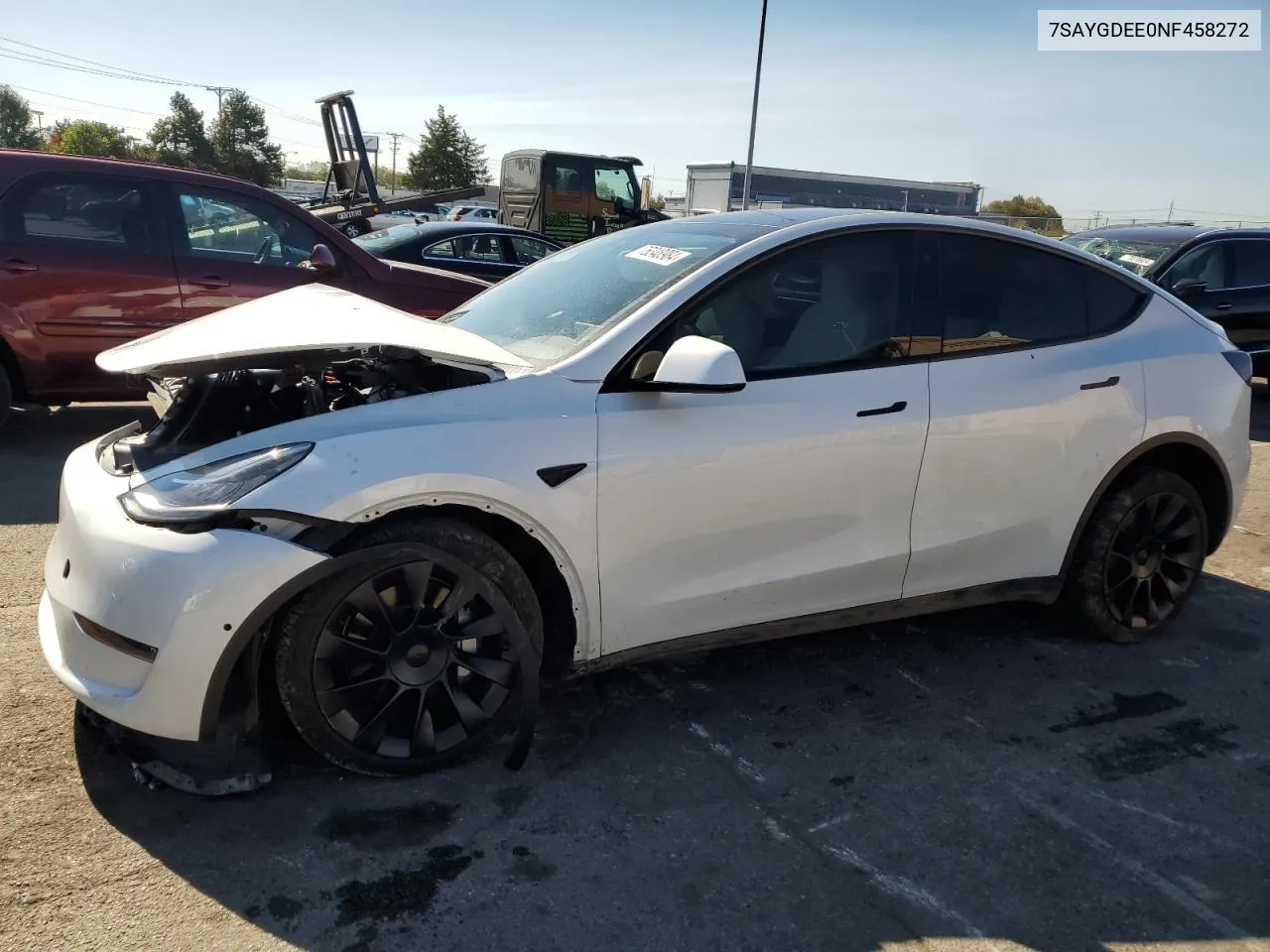 2022 Tesla Model Y VIN: 7SAYGDEE0NF458272 Lot: 76348984