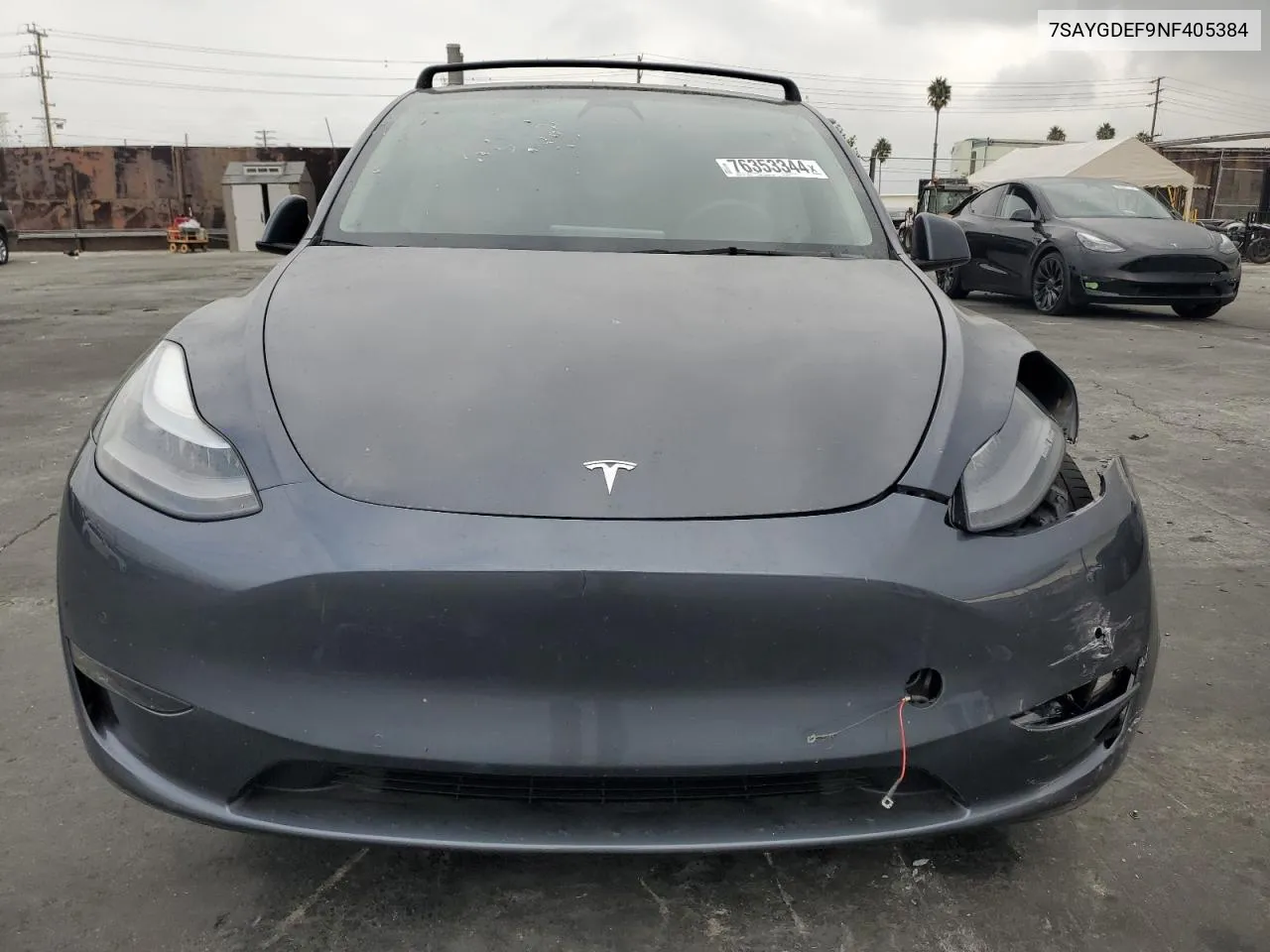 2022 Tesla Model Y VIN: 7SAYGDEF9NF405384 Lot: 76353344