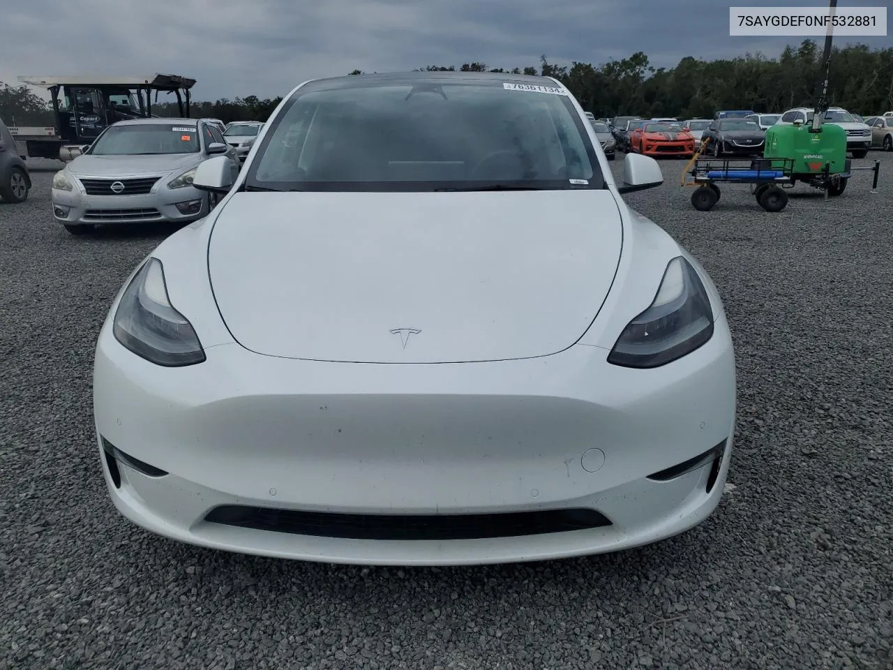 2022 Tesla Model Y VIN: 7SAYGDEF0NF532881 Lot: 76361134