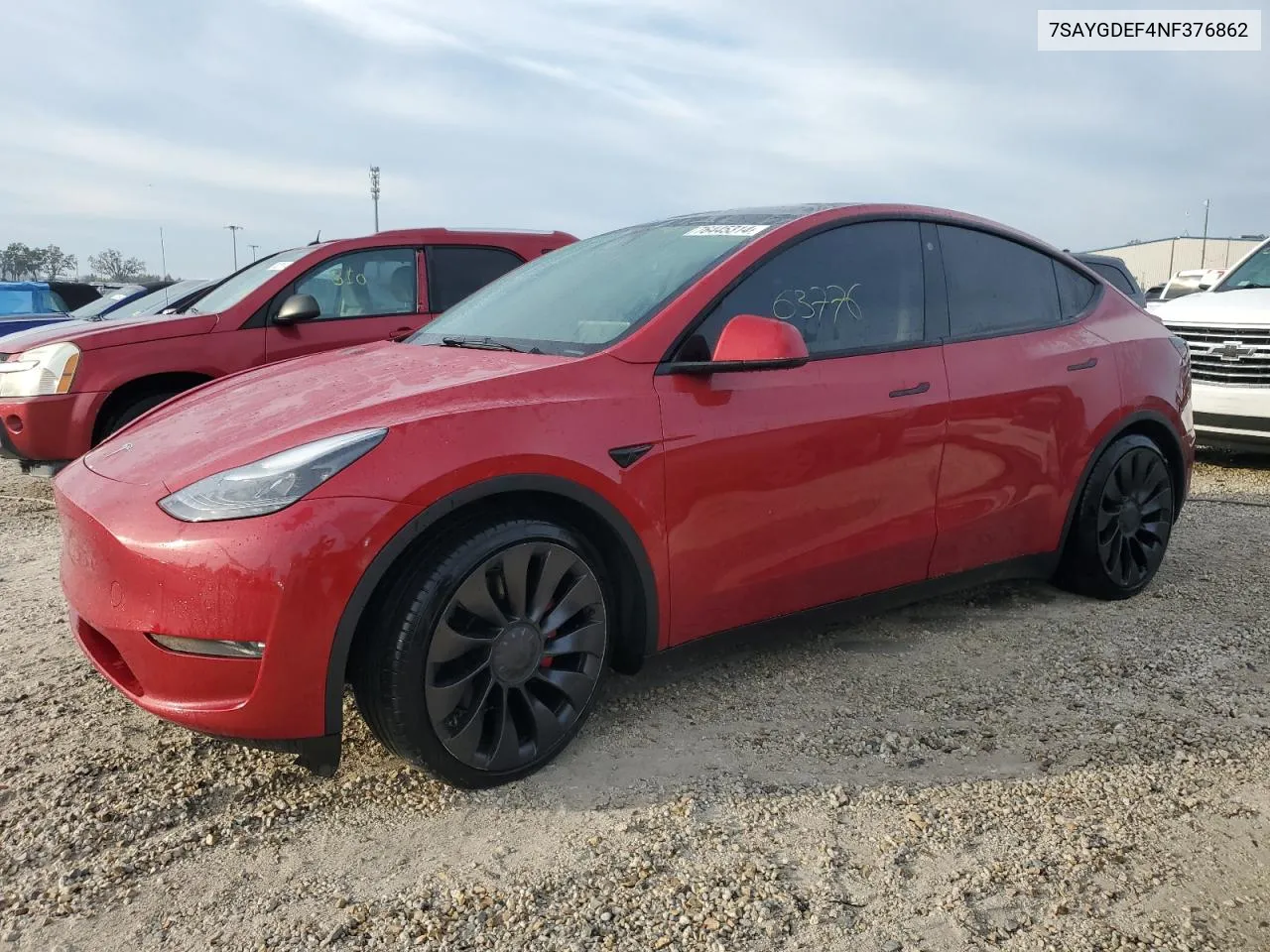 2022 Tesla Model Y VIN: 7SAYGDEF4NF376862 Lot: 76445314