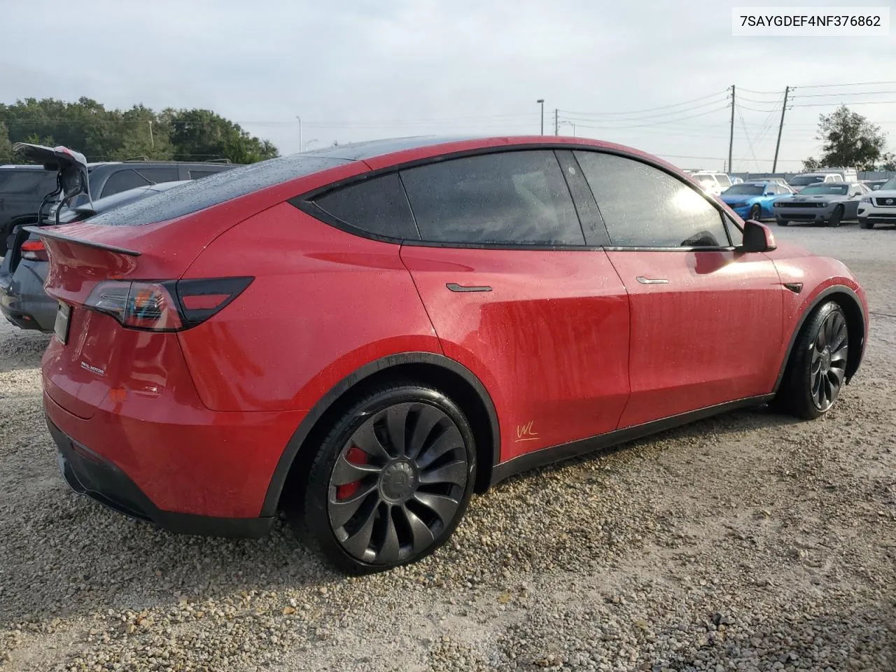 2022 Tesla Model Y VIN: 7SAYGDEF4NF376862 Lot: 76445314