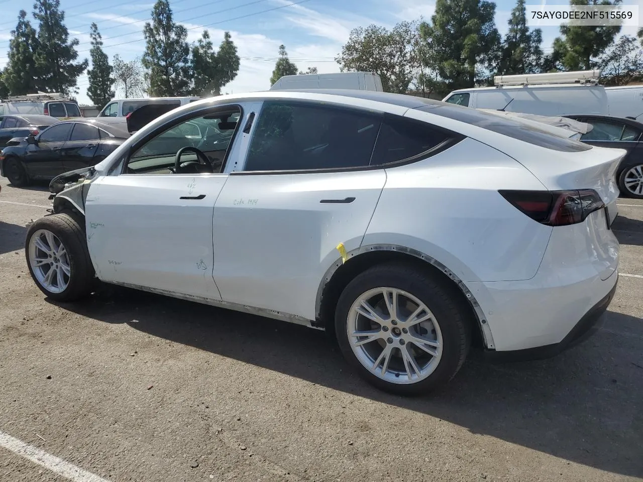 2022 Tesla Model Y VIN: 7SAYGDEE2NF515569 Lot: 76497174