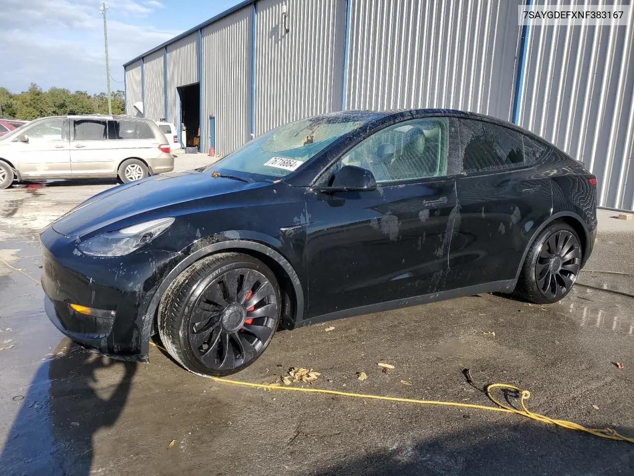 2022 Tesla Model Y VIN: 7SAYGDEFXNF383167 Lot: 76716864