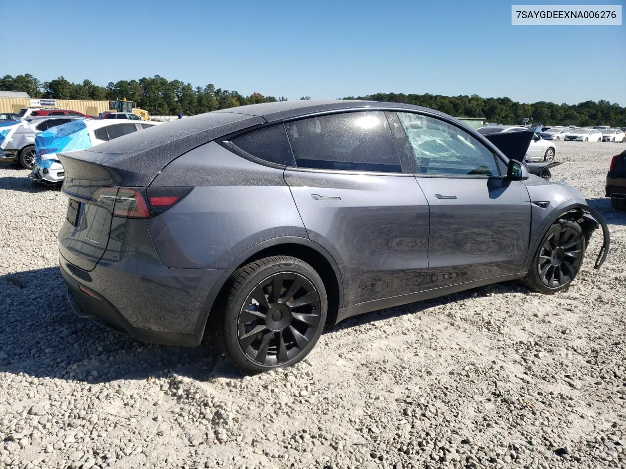 2022 Tesla Model Y VIN: 7SAYGDEEXNA006276 Lot: 76825524