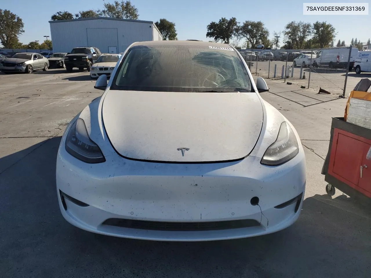 2022 Tesla Model Y VIN: 7SAYGDEE5NF331369 Lot: 77201744