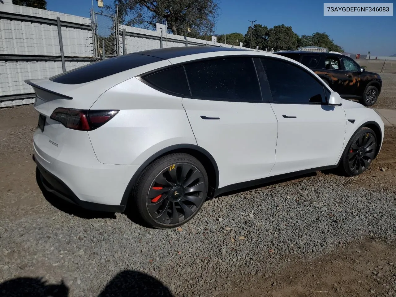 2022 Tesla Model Y VIN: 7SAYGDEF6NF346083 Lot: 77489014