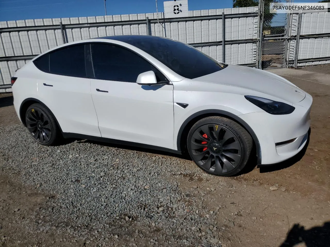 2022 Tesla Model Y VIN: 7SAYGDEF6NF346083 Lot: 77489014