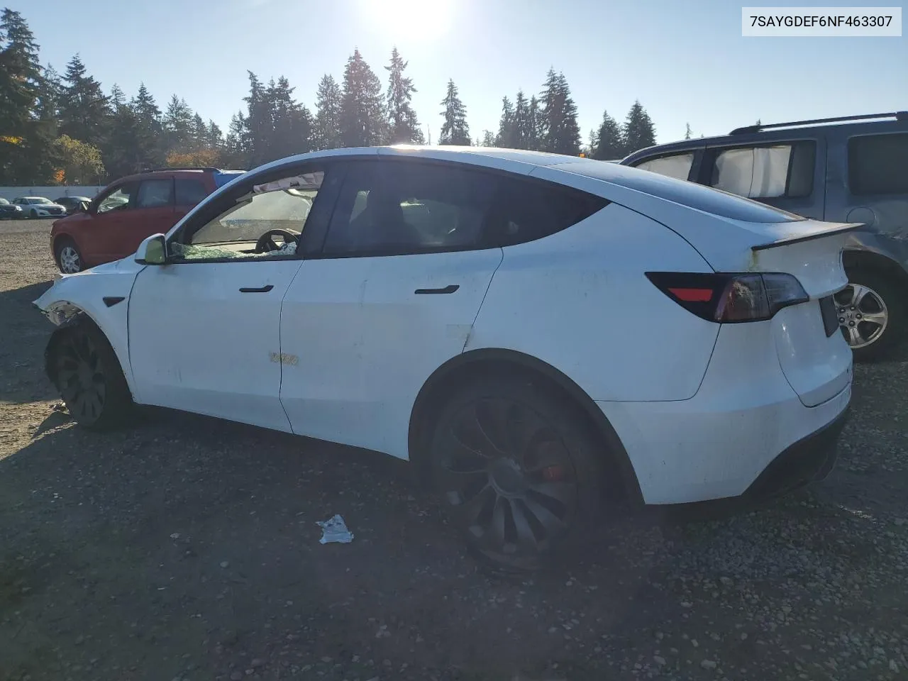 2022 Tesla Model Y VIN: 7SAYGDEF6NF463307 Lot: 79304794